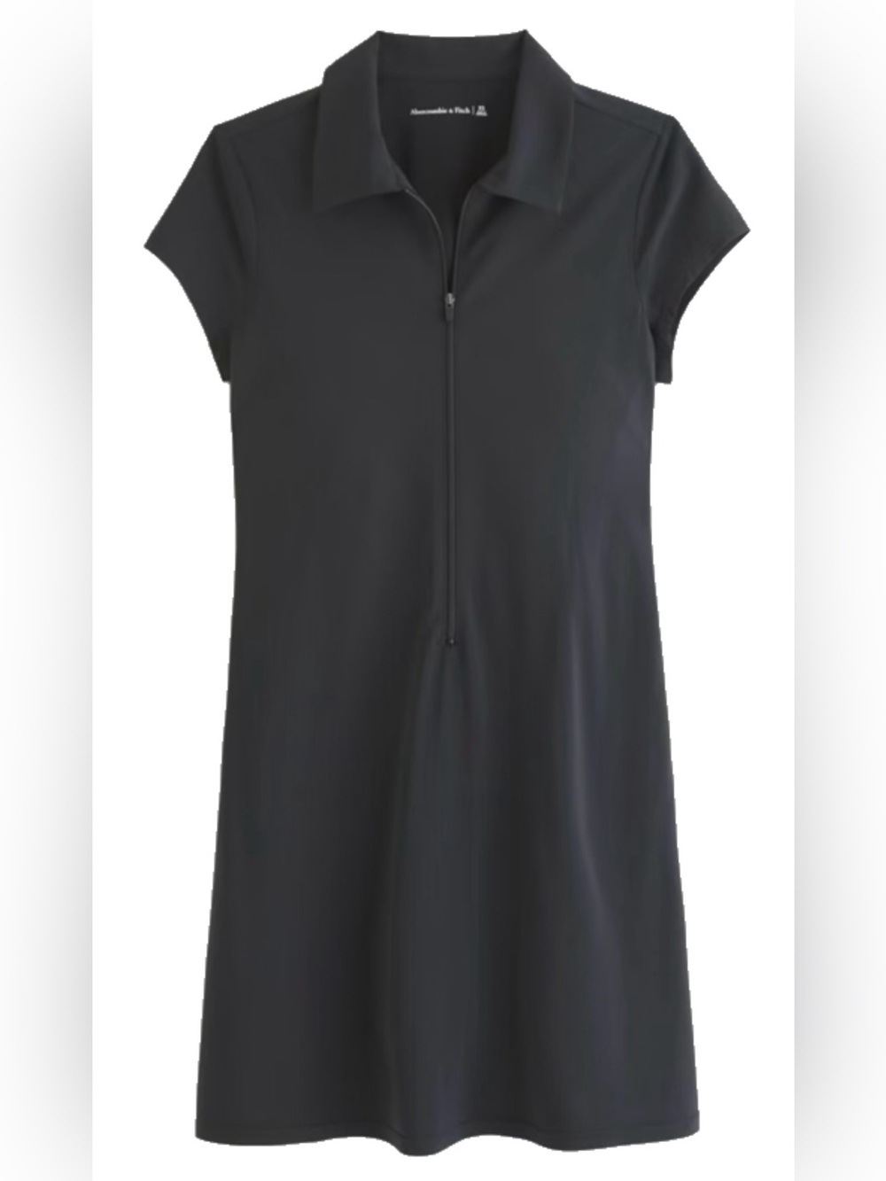 Abercrombie & Fitch Black Zip Polo Mini Dress